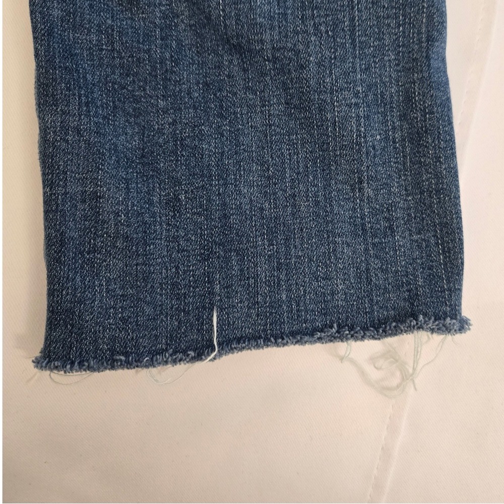 FRAME Le Sylvie Crop Jeans Womens Size 25 Blue Denim Distressed Hem 25x21 Chic - Picture 11 of 13